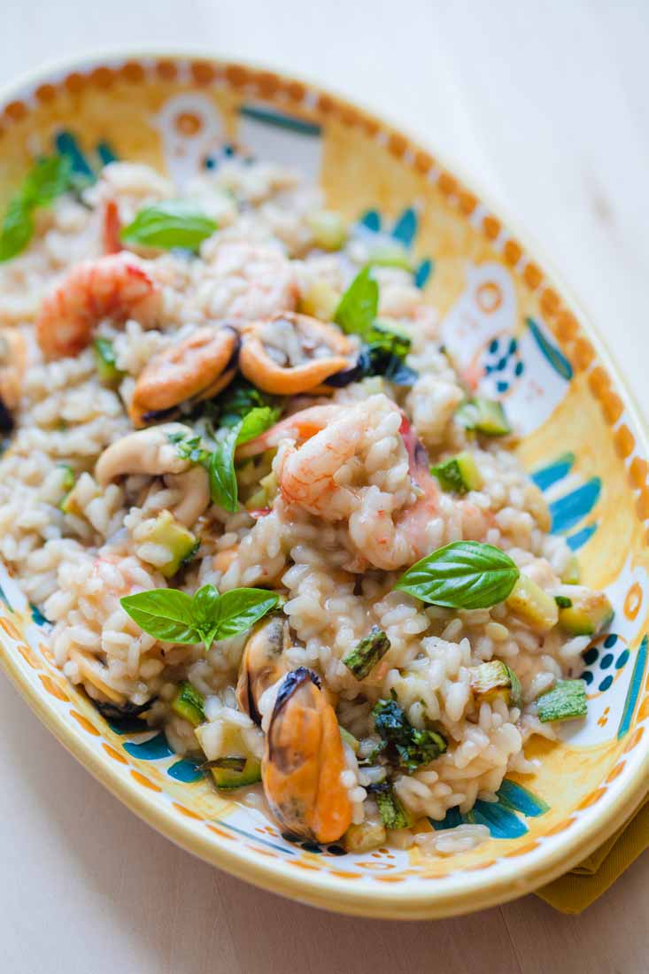Receita de Risoto de camarões com abobrinha