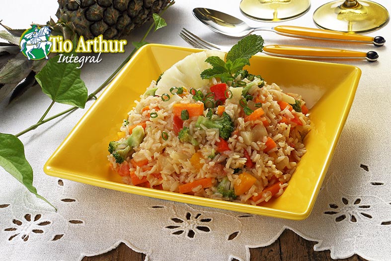 Receita Arroz Tailandês com abacaxi Receita Arroz Tailandês com abacaxi