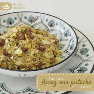 Receita Farofa de arroz com pistache e amêndoas
