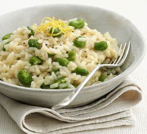 Receita Arroz com lentilha e favas