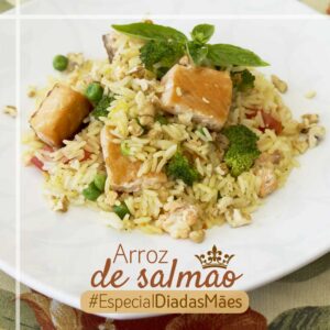 Receita Arroz de Salmão Especial Dia das mães
