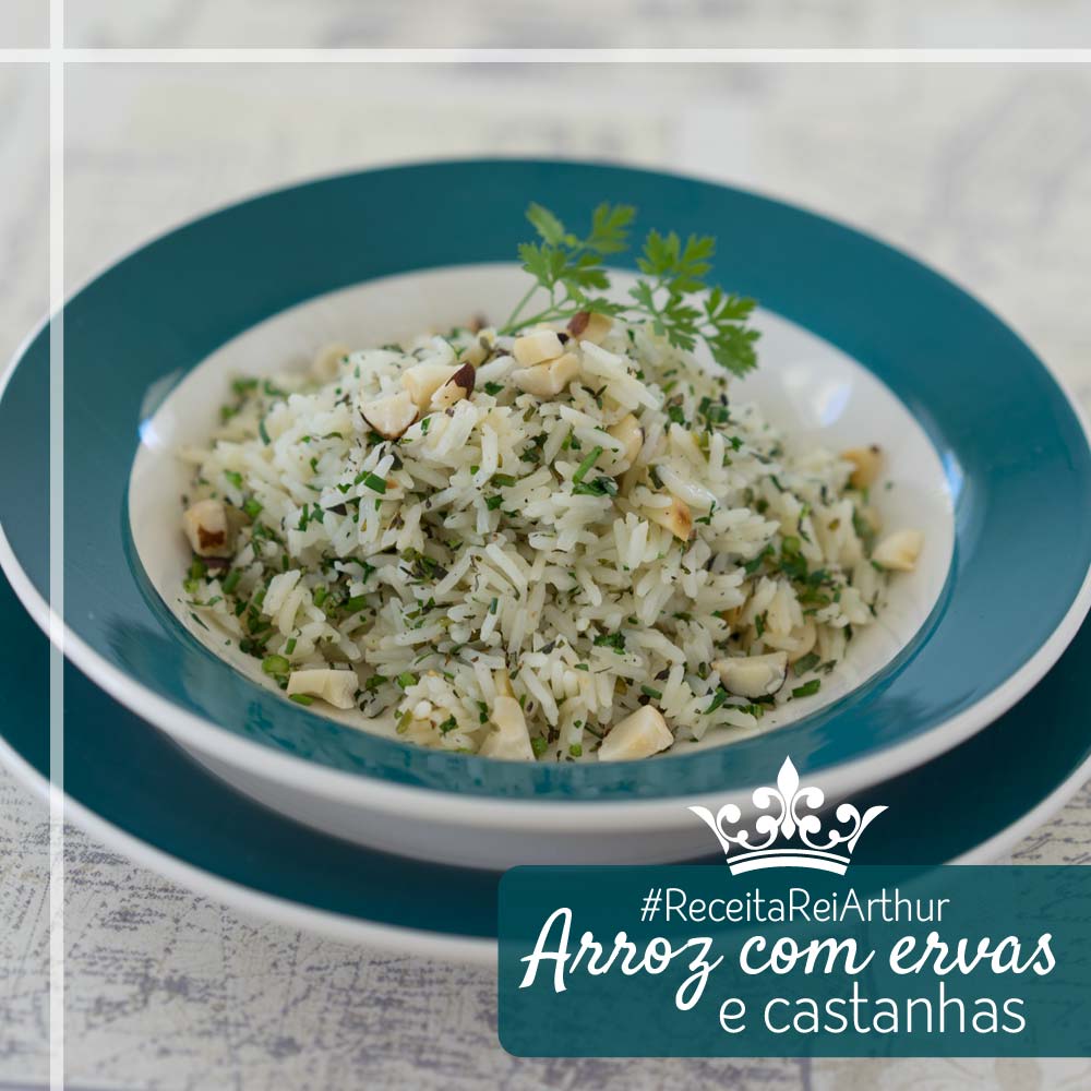 Arroz com ervas e castanhas Arroz com ervas e castanhas