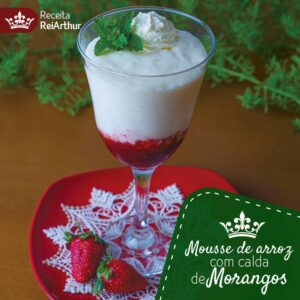 Receita Mousse de Arroz com Calda de Morangos