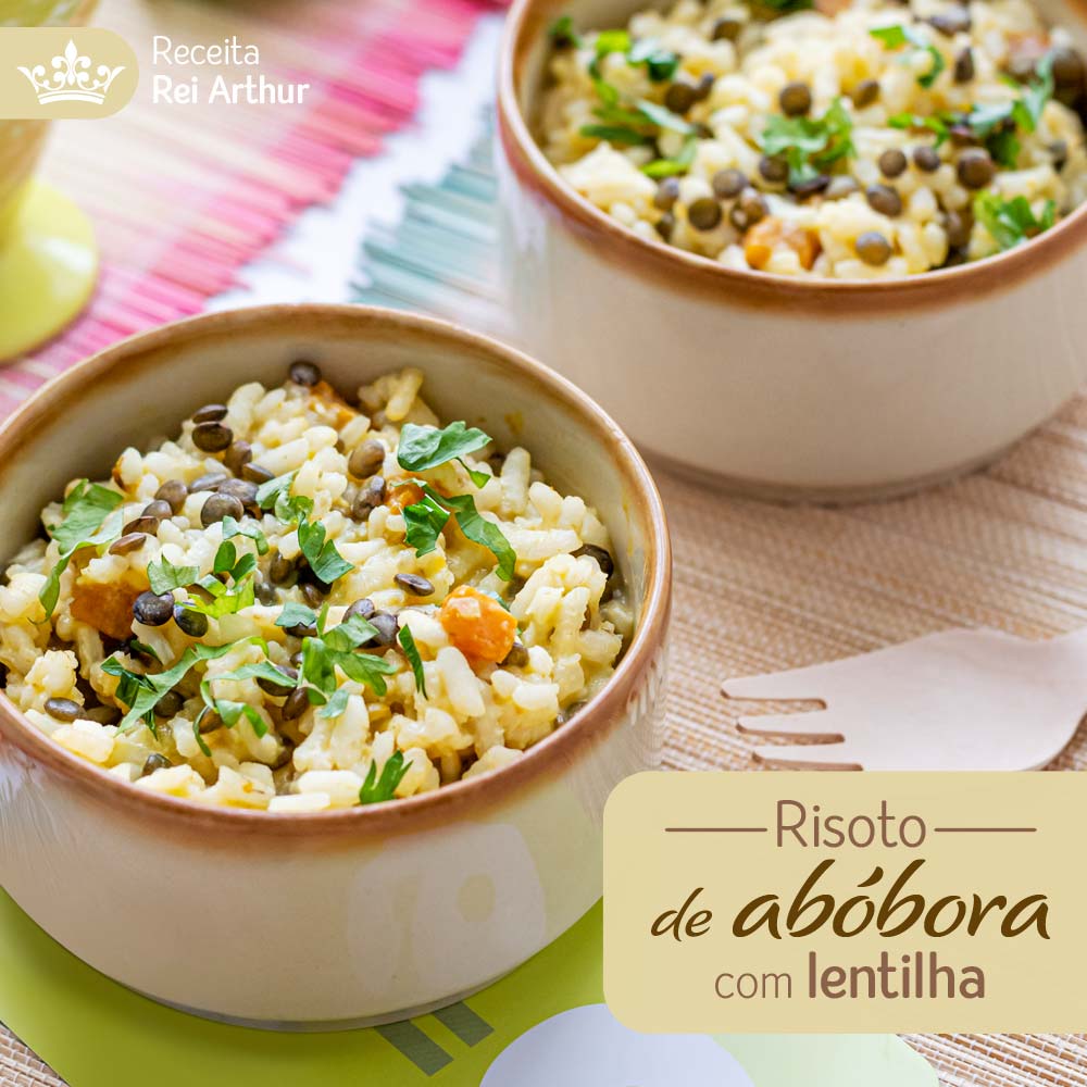 Risoto de Abóbora e lentilha