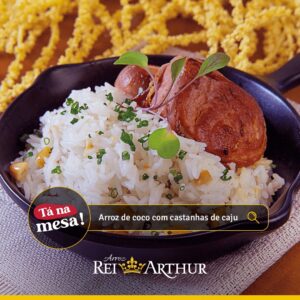 Arroz de coco com castanhas de caju