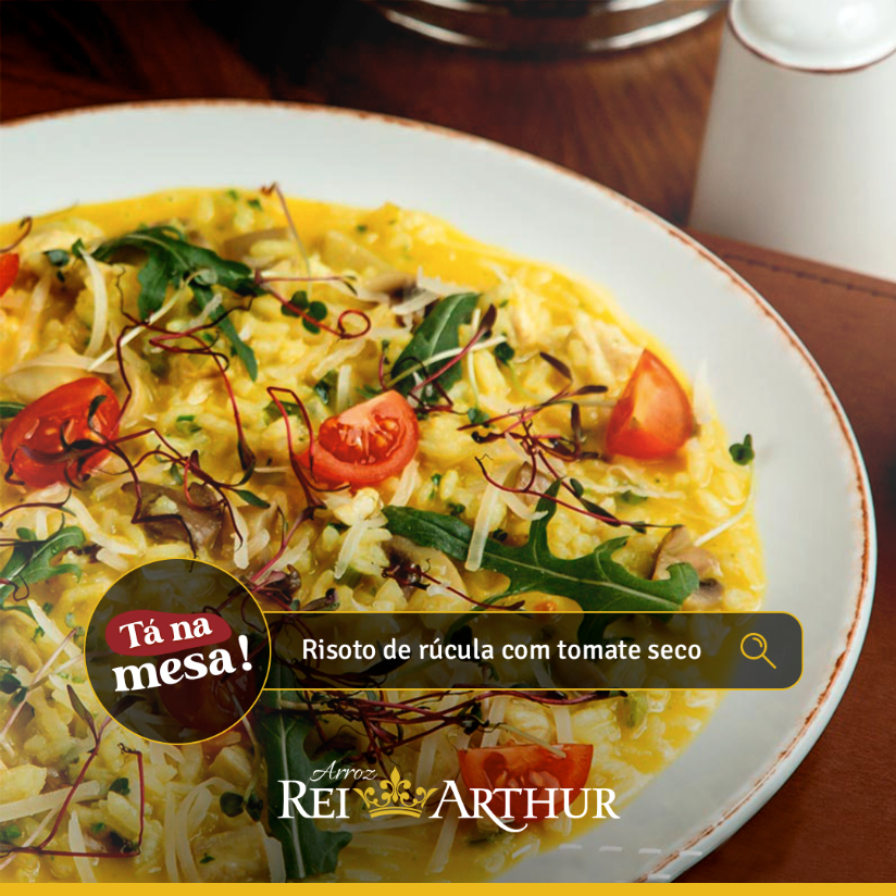 Risoto de rúcula com tomate seco